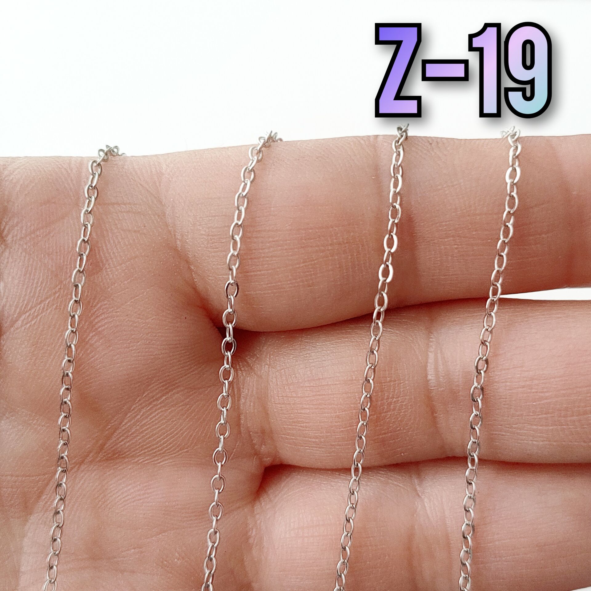 No : 019 Rodyum Kaplama Pirinç Miyuki Zinciri