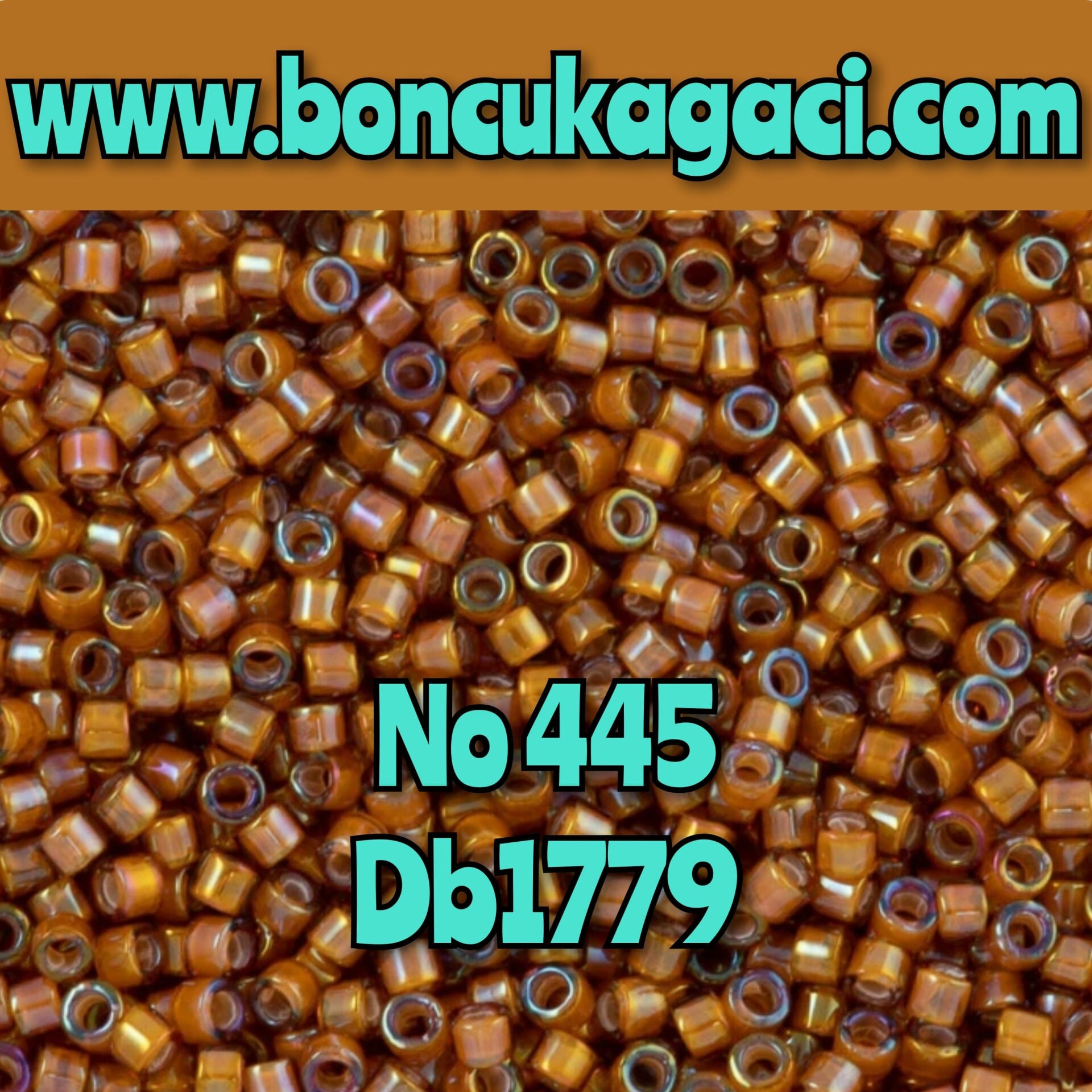 NO:445 Miyuki Delica , Miyuki Boncuk 11/0 DB1779 Rainbow Palamut Kahve