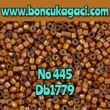 NO:445 Miyuki Delica , Miyuki Boncuk 11/0 DB1779 Rainbow Palamut Kahve
