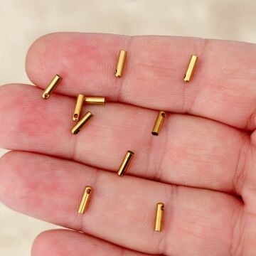 ÇLA-94 A Kalite Kaplama Altın Renk 316L Cerrahi Çelik Kapsül Kapama 1 mm (İç Çap)