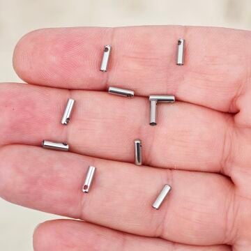 ÇLA-95 A Kalite Gümüş Renk 316L Cerrahi Çelik Kapsül Kapama 1 mm (İç Çap)