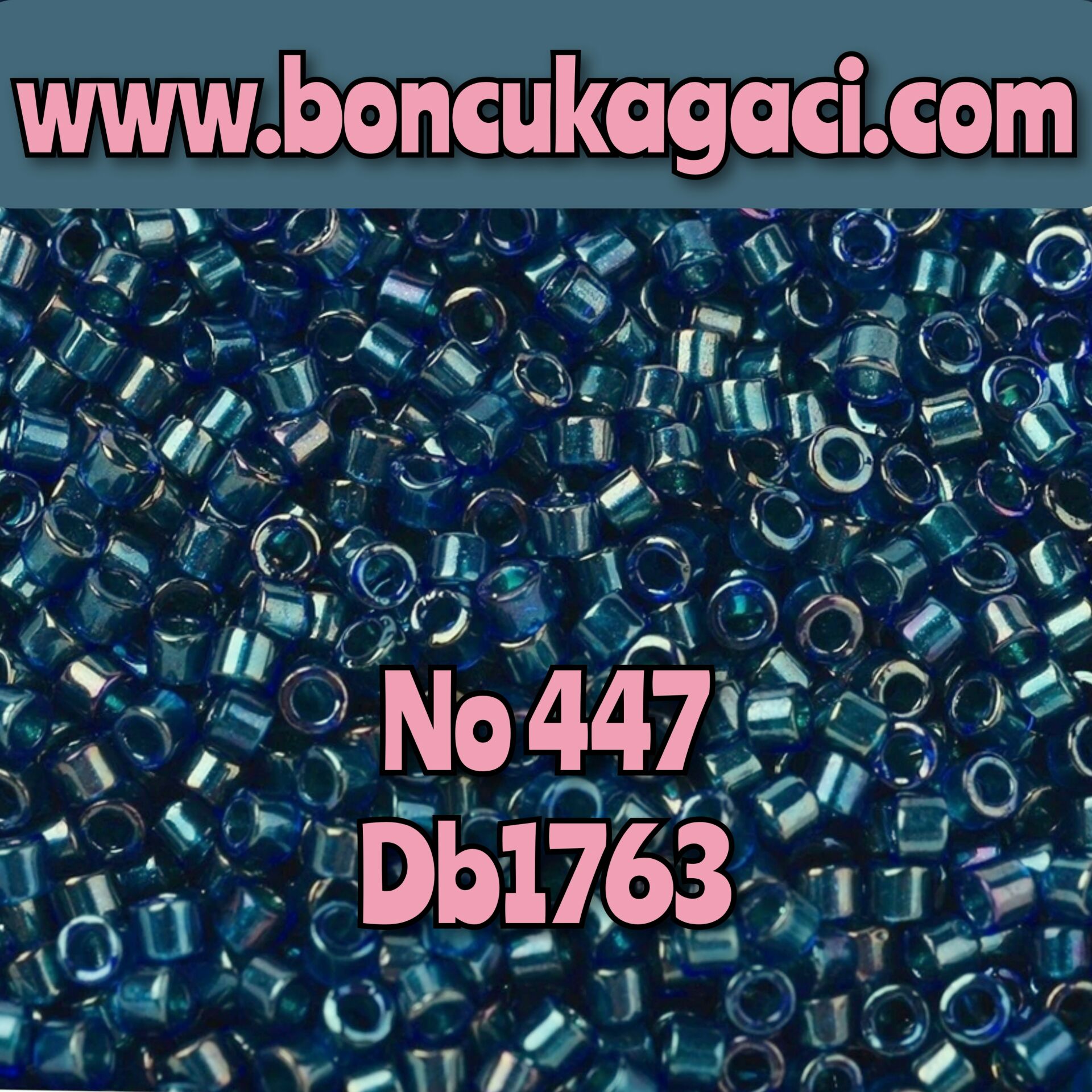 NO:447 Miyuki Delica Boncuk 11/0 DB1763 Yanar Döner Kobalt Mavi