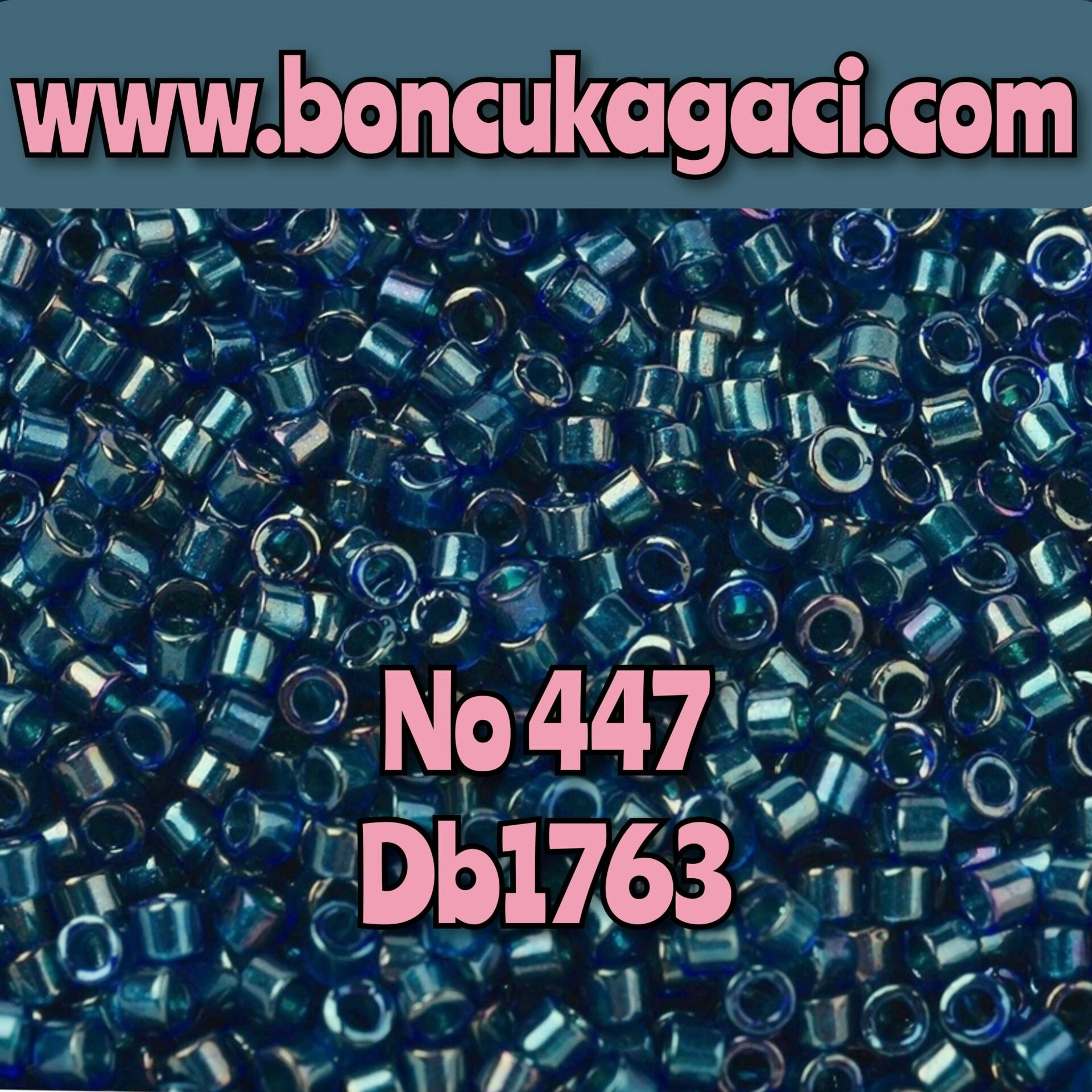 NO:447 Miyuki Delica Boncuk 11/0 DB1763 Yanar Döner Kobalt Mavi