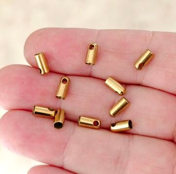 ÇLA-97 A Kalite Kaplama Altın Renk 316L Cerrahi Çelik Kapsül Kapama 3 mm (İç Çap)