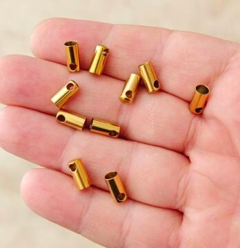 ÇLA-99 A Kalite Kaplama Altın Renk 316L Cerrahi Çelik Kapsül Kapama 4 mm (İç Çap)