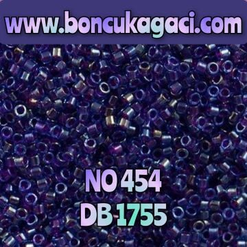 NO:454 Miyuki Delica , Miyuki Boncuk 11/0 DB 1755 İçi boyalı yanar döner mor
