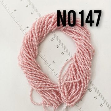 No: 147 Sedefli Solgun Pembe Dizi Kum Boncuk 11/0