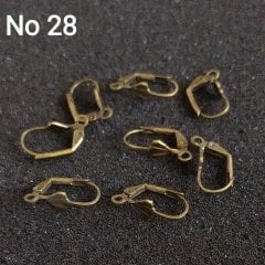 No : 28 Antik Renk Pirinç Küpe Klipsi