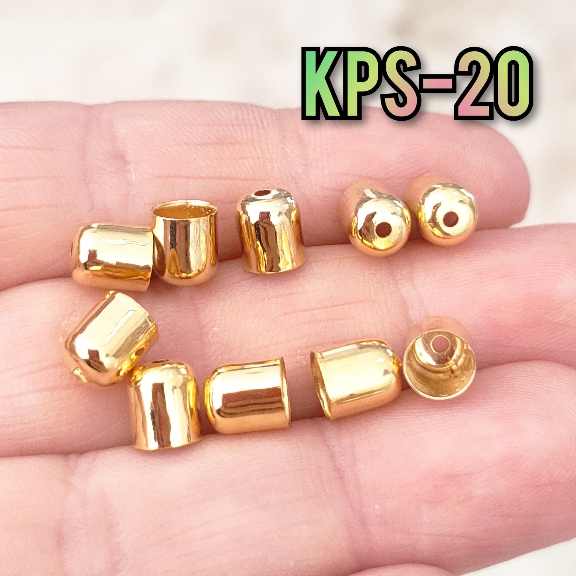 KPS-20 24 Ayar Altın Kaplama Huni Kapama 6 mm
