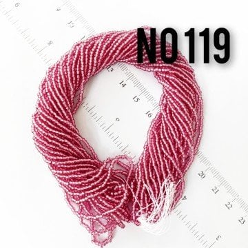 No: 119 Kristal Koyu Pembe Dizi Kum Boncuk 11/0