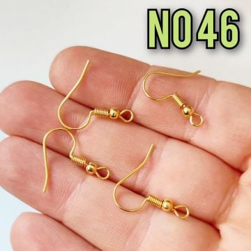 No : 46 24 Ayar Altın Kaplama Küpe Kancası