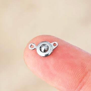 ÇLA-103 A Kalite Gümüş Renk 316L Çelik Çıt Çıt Klips 6 mm