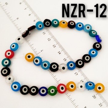 NZR-12 Karışık Renk Yassı Dizi Nazar Boncuğu 10*4 mm