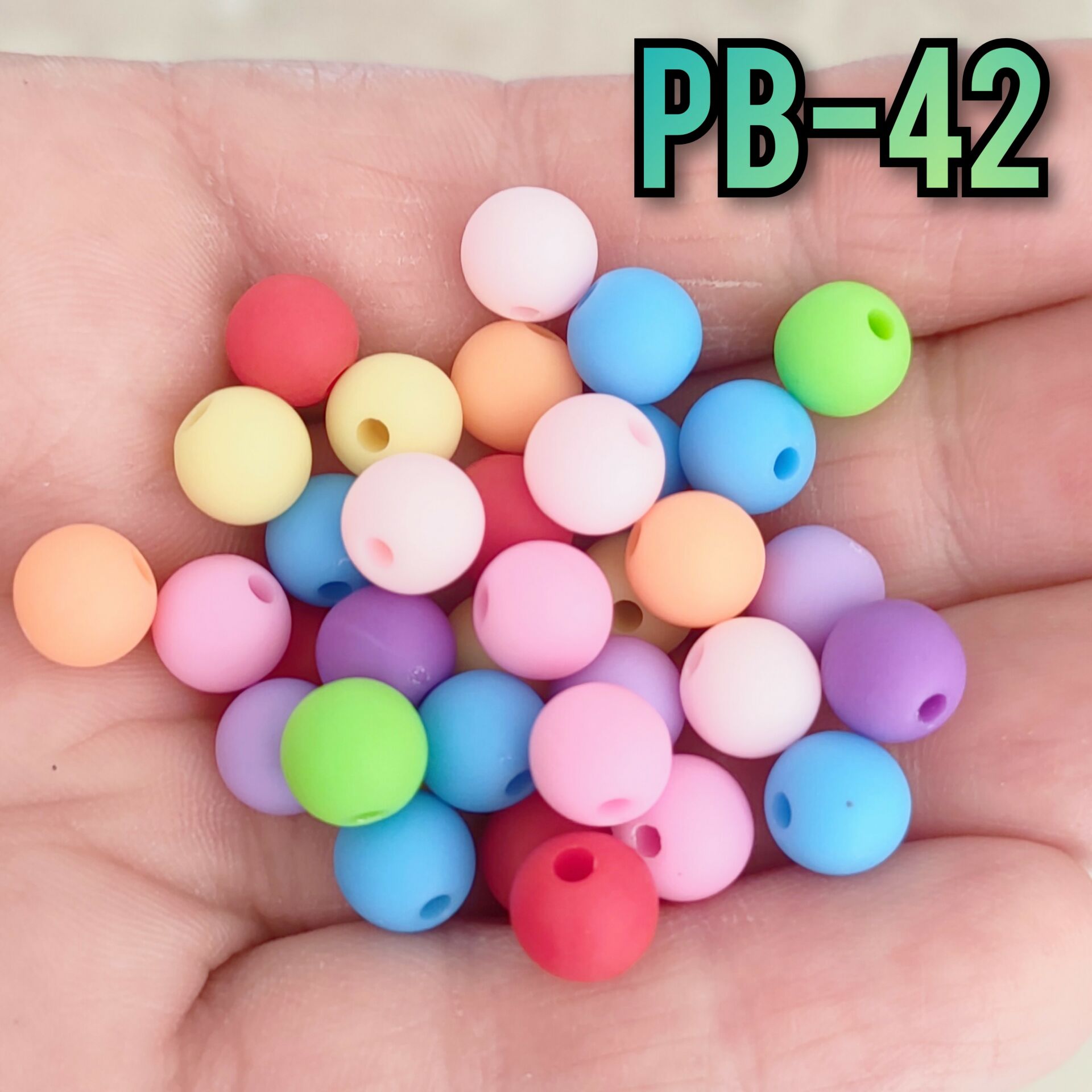Pb-42 A Kalite Karışık Renk Mat Plastik Boncuk 8 mm