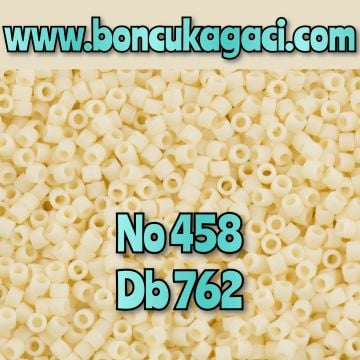 NO:458 Miyuki Delica , Miyuki Boncuk 11/0 DB762 Opak Mat Açık Krem