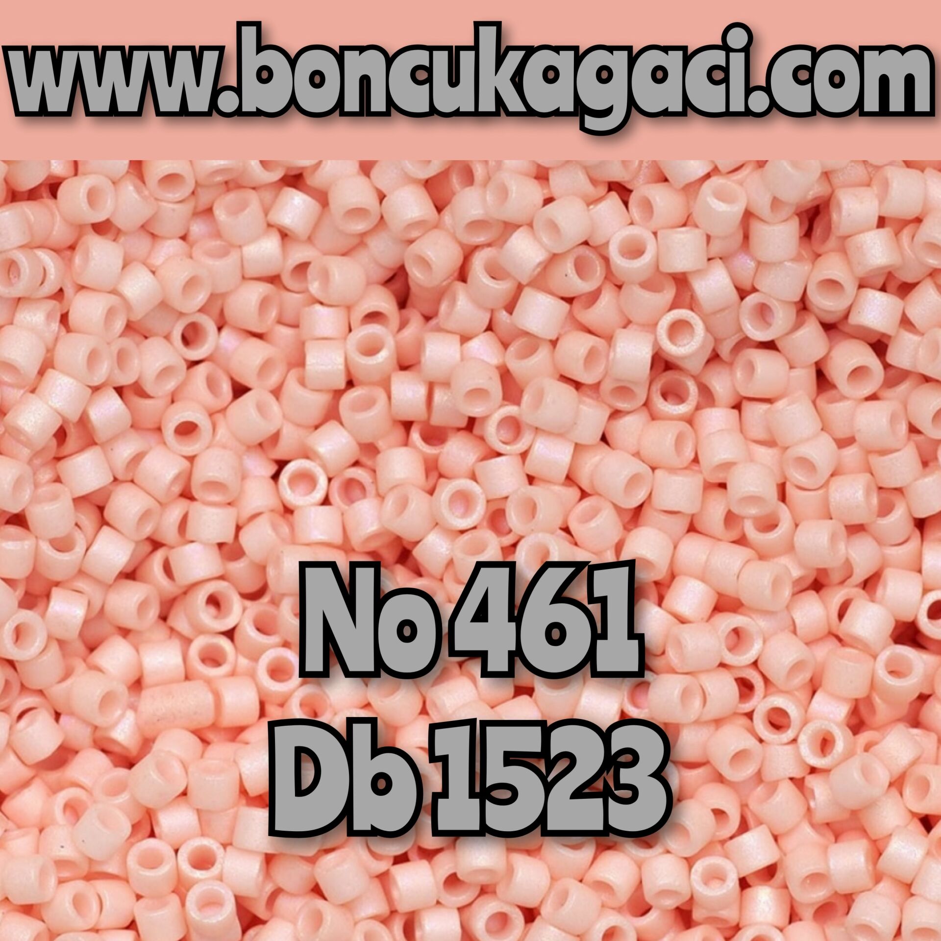 NO:461 Miyuki Delica Boncuk 11/0 DB1523 Opak Mat Açık Somon Pembe
