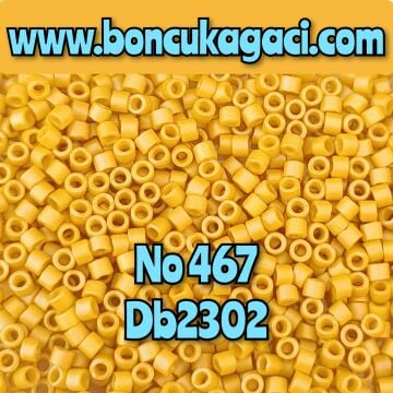 NO:467 Miyuki Delica , Miyuki Boncuk 11/0 DB2302 Opak Mat Bergamut Sarı