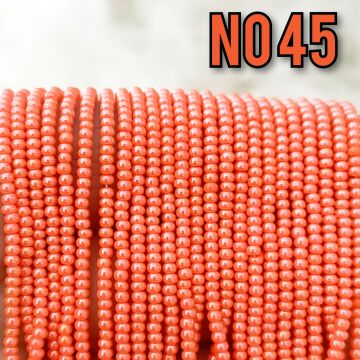 No: 045 Koyu Parlak Turuncu Dizi Kum Boncuk 11/0