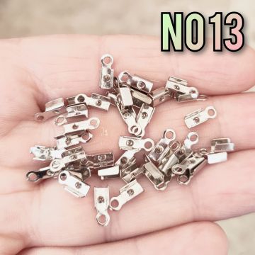 No: 13 Gümüş Renk Dikdörtgen Deri Kapama 3 mm