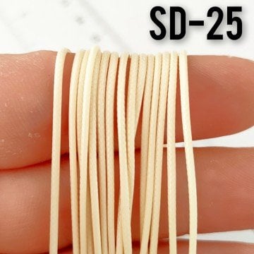 SD-25 Krem Renk Wrap ve Kolye İpi Suni Deri 1 mm