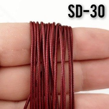 SD-30 Bordo  Wrap ve Kolye İpi Suni Deri 1 mm