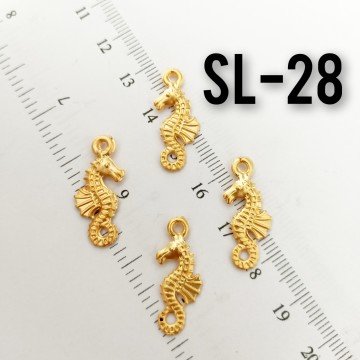 SL-28 24 Ayar Mat Altın Kaplama Deniz Atı