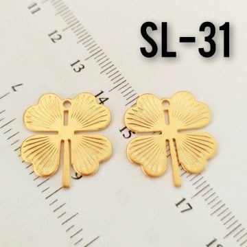 SL-31 24 Ayar Mat Altın Kaplama Yonca Sallantı