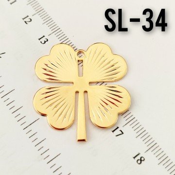 SL-34 24 Ayar Altın Kaplama Yonca Sallantı