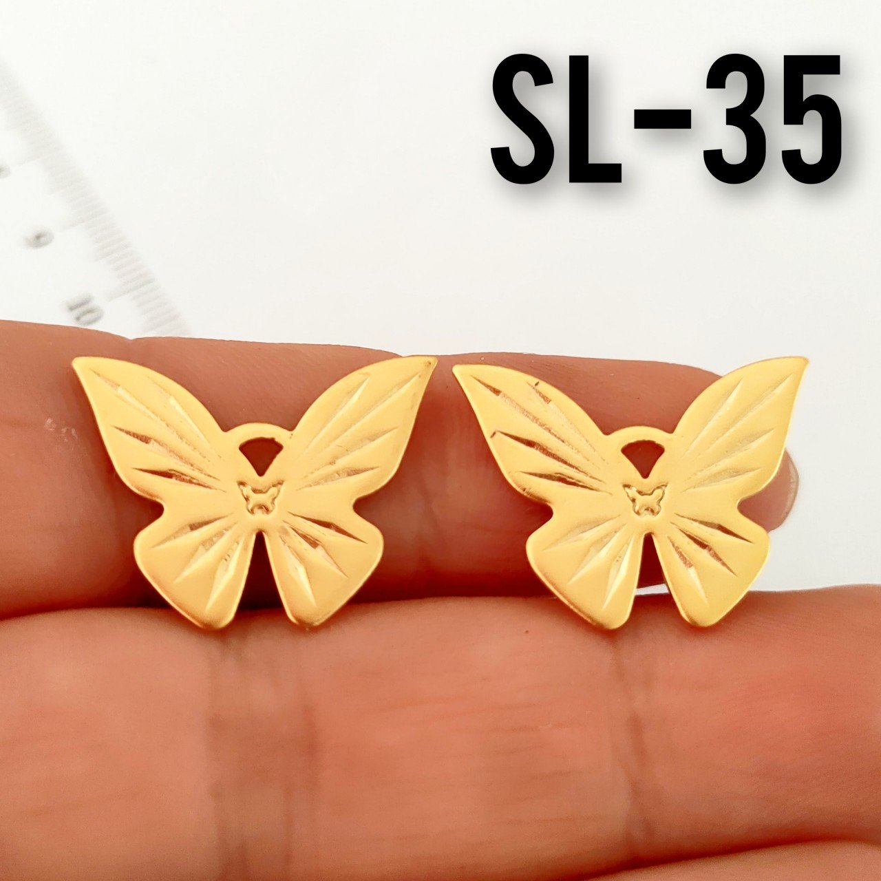 SL-35 24 Ayar Mat Altın Kaplama Kelebek Sallantı