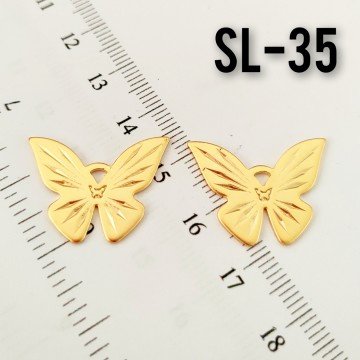 SL-35 24 Ayar Mat Altın Kaplama Kelebek Sallantı