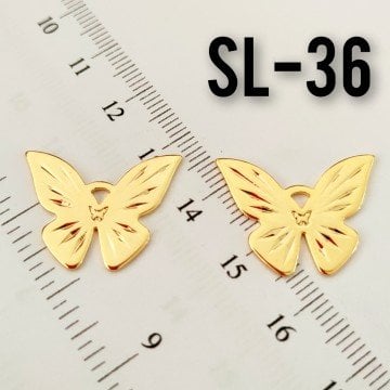SL-36 24 Ayar Altın Kaplama Kelebek Sallantı