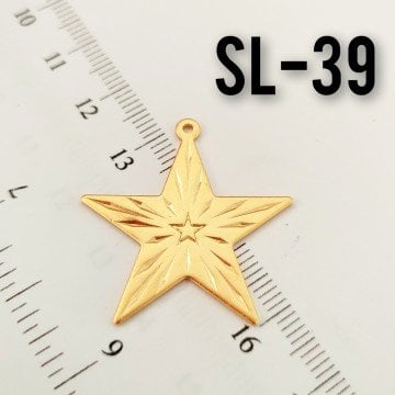 SL-39 24 Ayar Mat Altın Kaplama Yıldız Sallantı