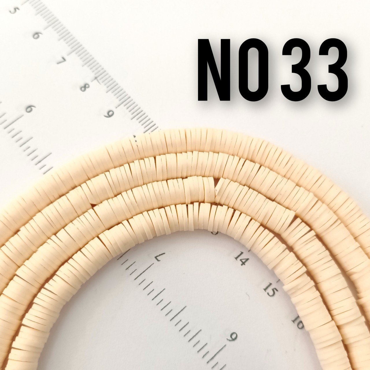 No : 33 Krem - Somon Fimo Hamur Boncuk