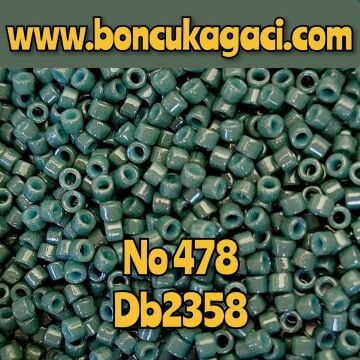 NO:478 Miyuki Delica , Miyuki Boncuk 11/0 DB2358 Dayanıklı Boya Koyu Yeşil