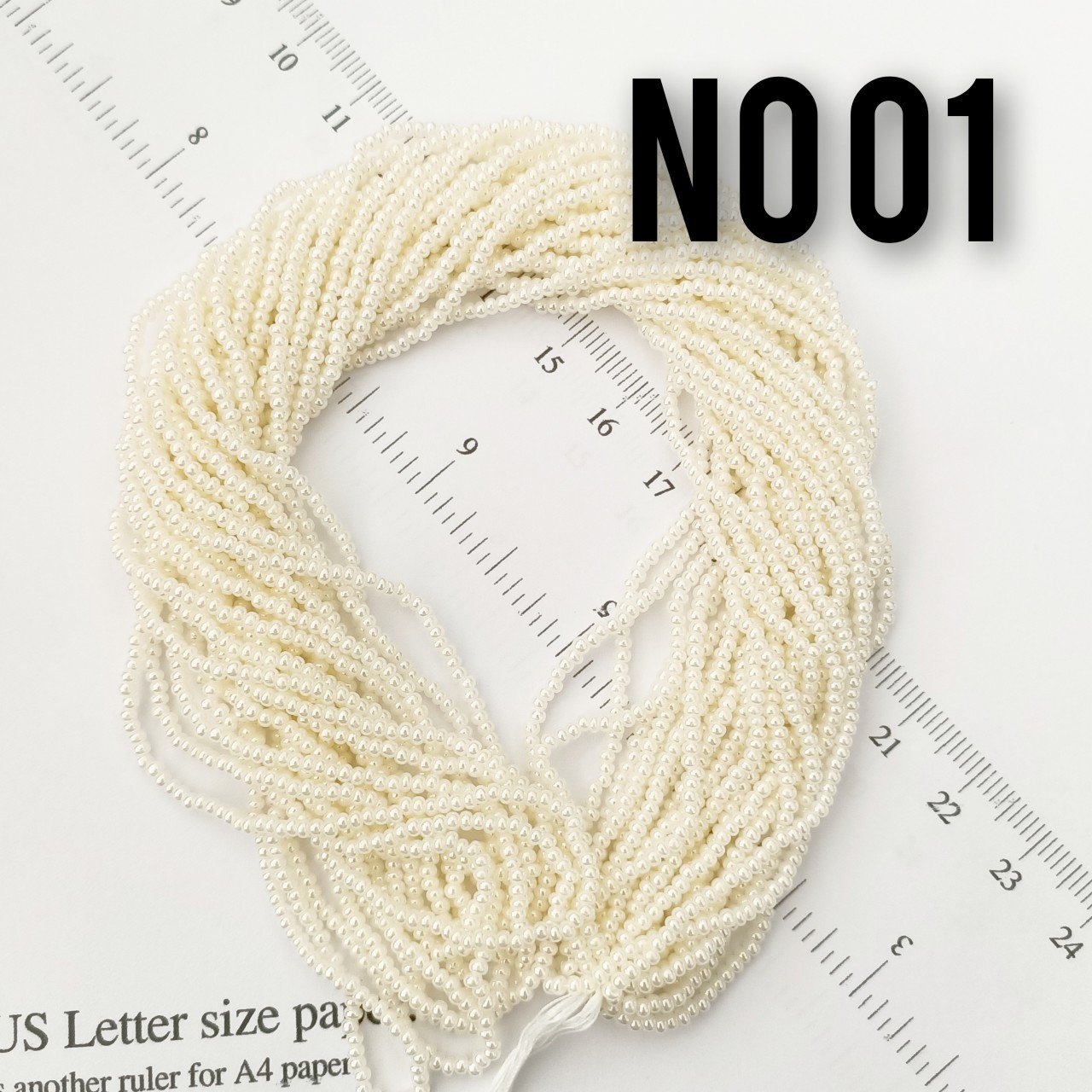 No: 001 İnci Krem Preciosa Dizi Kum Boncuk 11/0