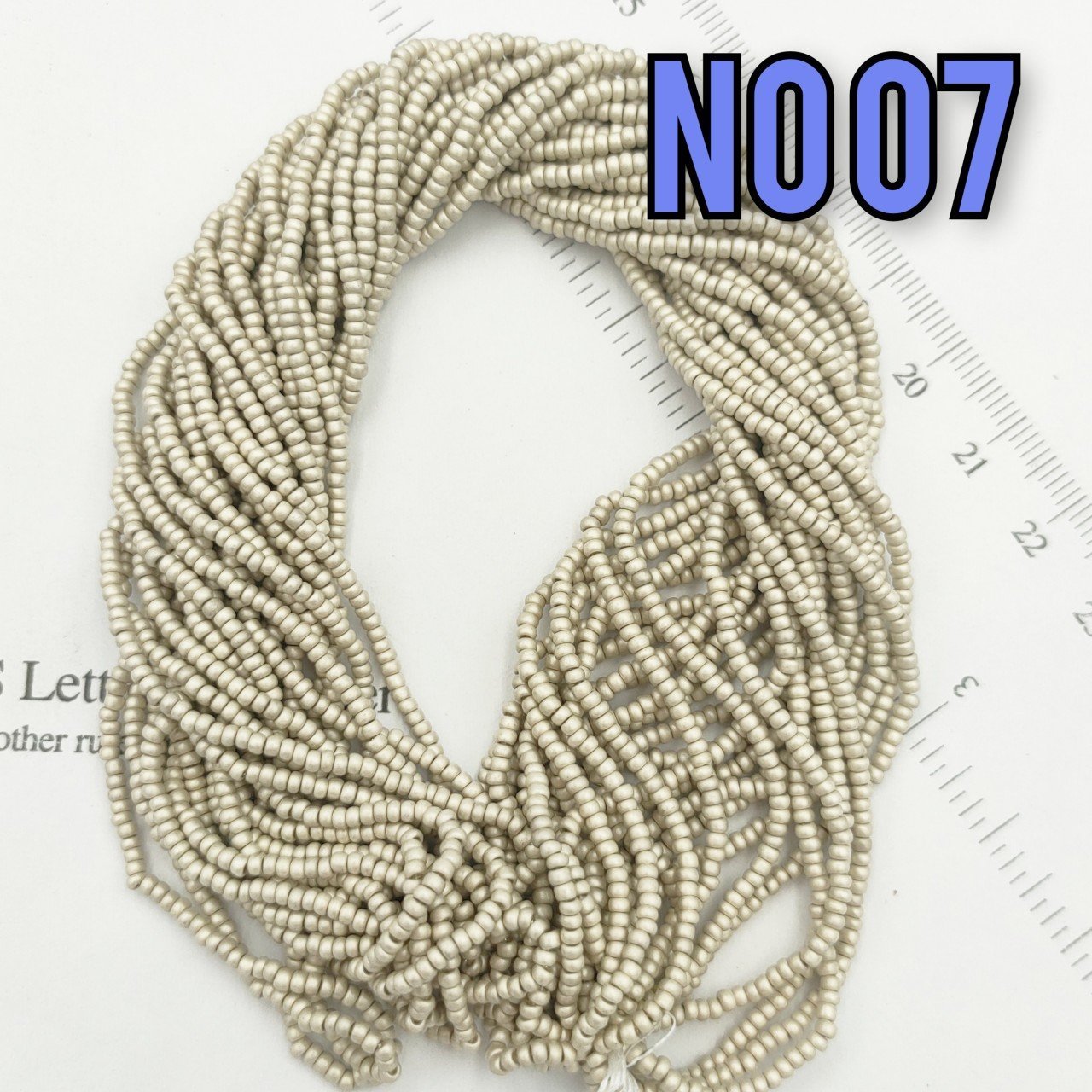 No: 007 Fırınlanmış Mat Gümüş  Preciosa Dizi Kum Boncuk 11/0