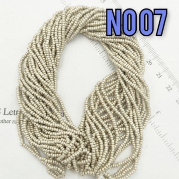 No: 007 Fırınlanmış Mat Gümüş  Preciosa Dizi Kum Boncuk 11/0