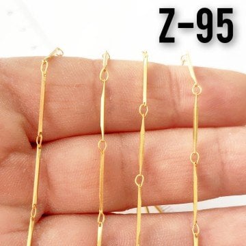 No : 095 24 Ayar Mat Altın Kaplama Pirinç Çubuklu İnce zincir