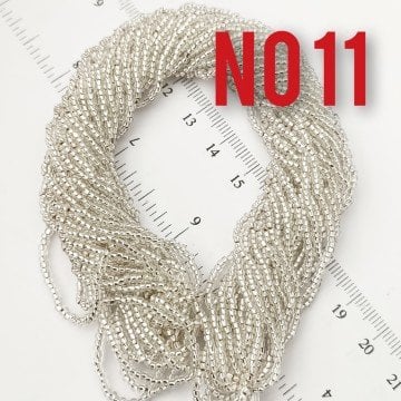 No: 011 Kesme Kristal Gümüş Preciosa Dizi Kum Boncuk 11/0