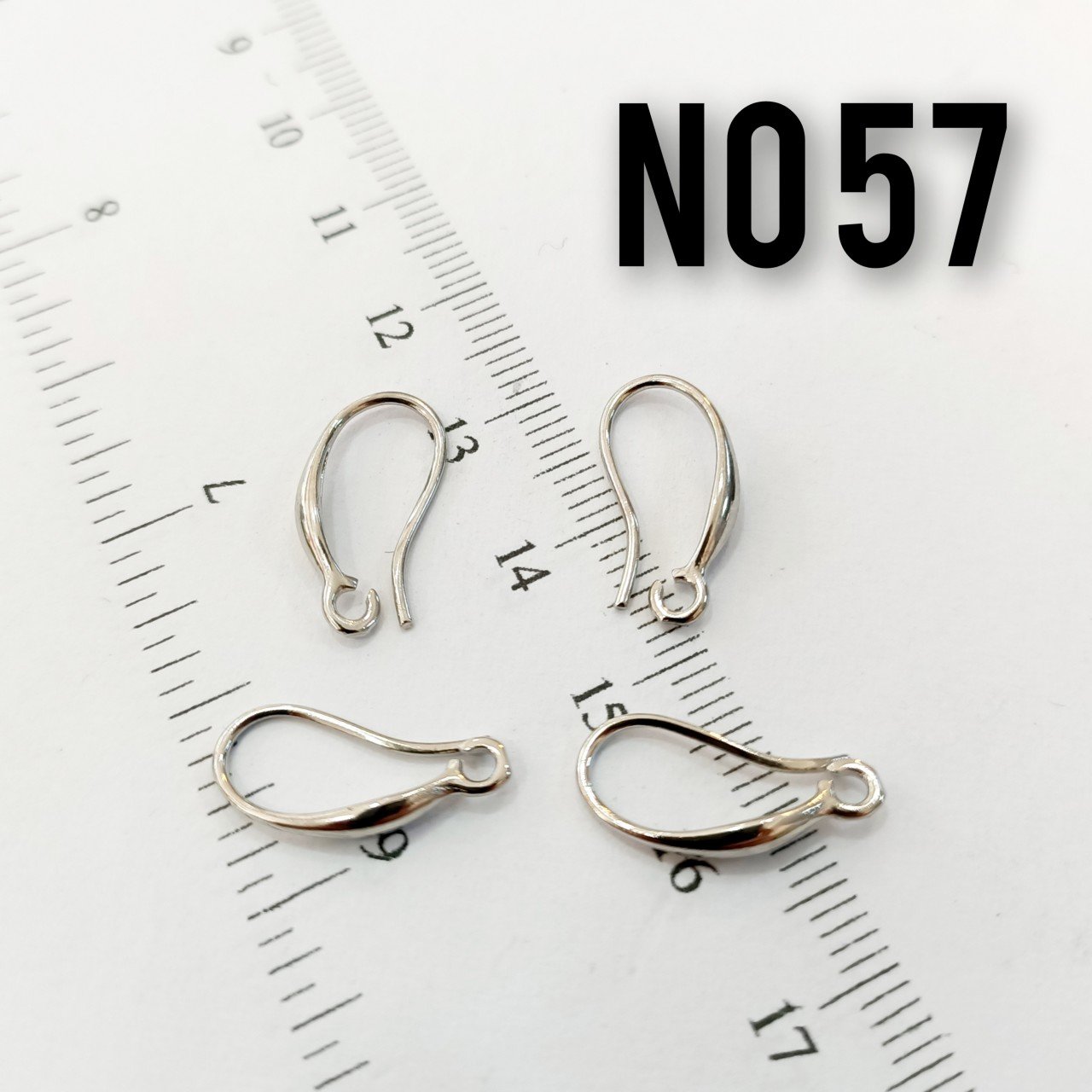 No : 57 Rodyum Kaplama Olta Tipi Pirinç Küpe Kancası