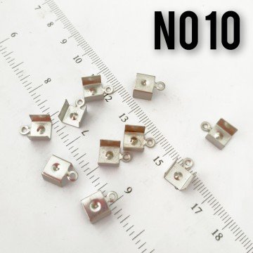 No: 10 Nikel Renk Pirinç Dikdörtgen Deri Kapama 8 mm