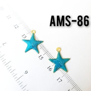 AMS-086 Altın Kaplama Simli Mineli Yıldız