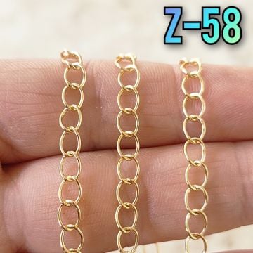 No : 058 Altın Kaplama Uzatma Zinciri 4.3x6 mm