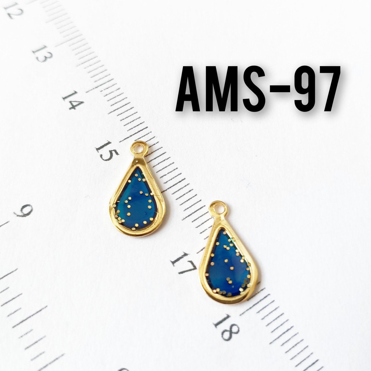AMS-097 Altın Kaplama Simli Mineli Damla