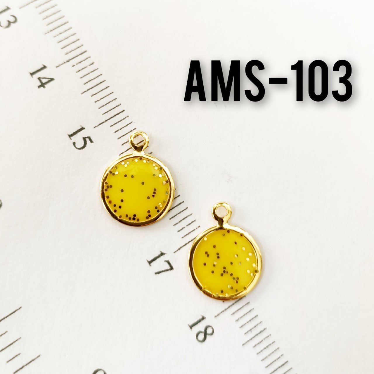 AMS-103 Altın Kaplama Simli Mineli Pul Sallantı
