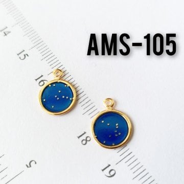 AMS-105 Altın Kaplama Simli Mineli Pul Sallantı