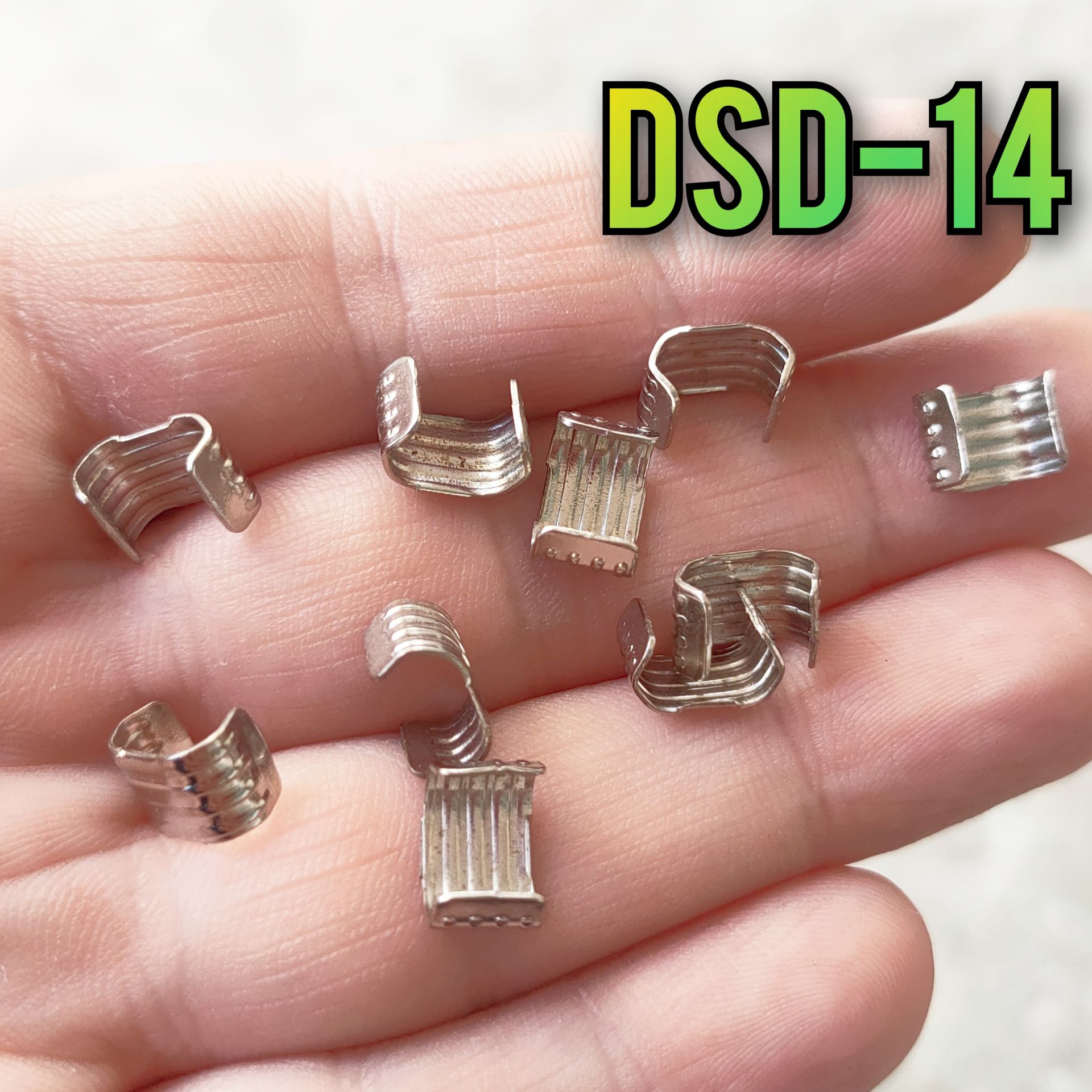 No: 14 Gümüş Renk Dikdörtgen Deri Sıkma 8 mm