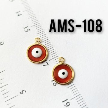 AMS-108 Altın Kaplama Gözlü Mineli Pul Sallantı