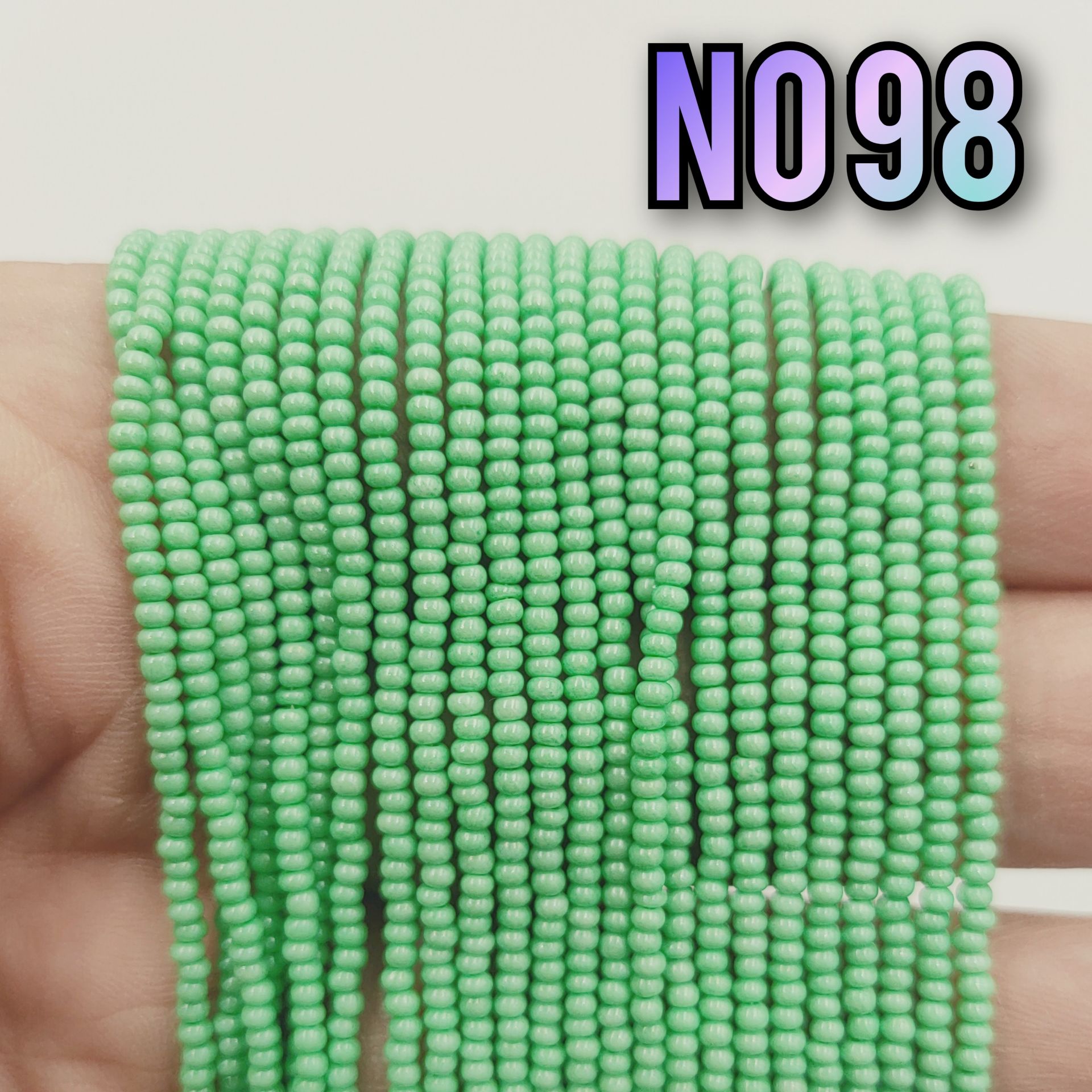 No: 098 Boyalı Turkuaz Yeşil Preciosa Dizi Kum Boncuk 11/0
