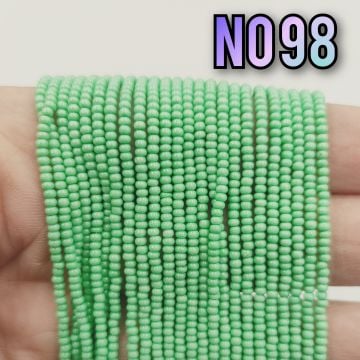 No: 098 Boyalı Turkuaz Yeşil Preciosa Dizi Kum Boncuk 11/0